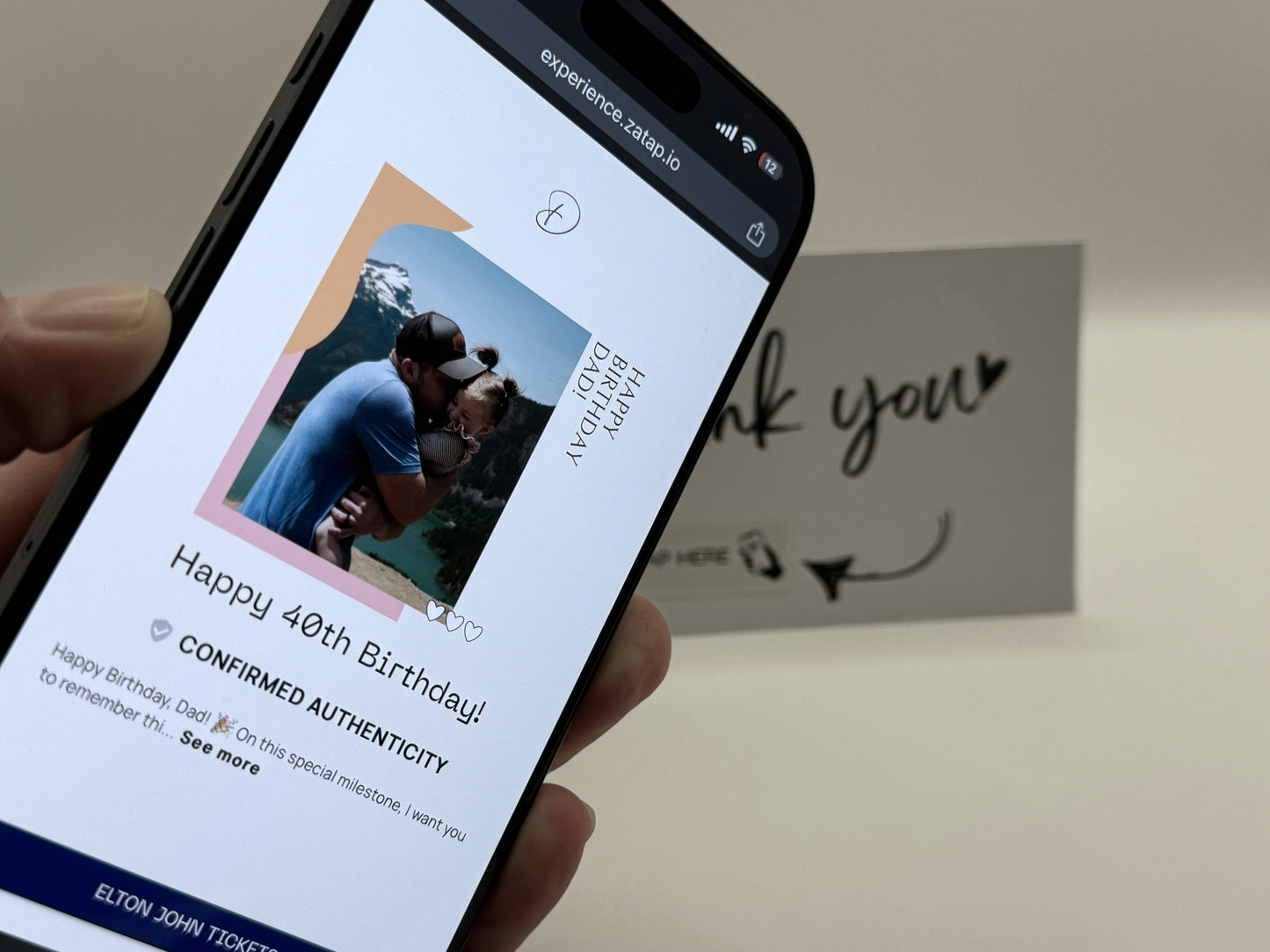 Phygital Postcard "Thank you" (with NFC Tag)